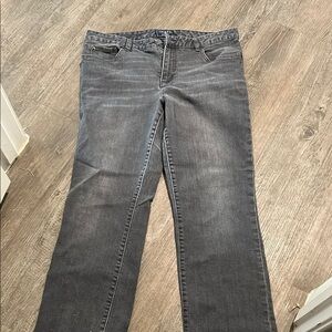 Chaps Gray Straight Leg Jeans with Contrast Stitching